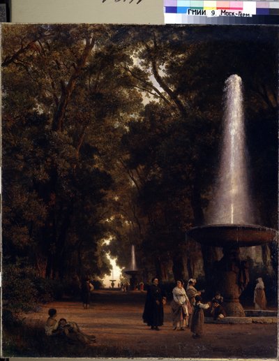 De laan in het park door Oswald Achenbach