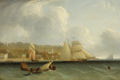 Zeegezicht door Oswald Walters Brierly
