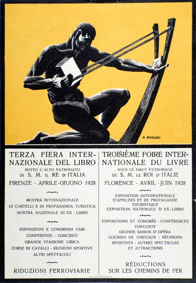 Reclameposter voor de Boekenbeurs in Florence, april-juni 1928 door Oswaldo (after) Tofani