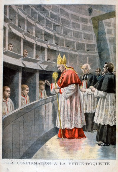 Bevestiging in de gevangenis de petite roquette voor kinderen, Parijs, 1896 door Oswaldo Tofani