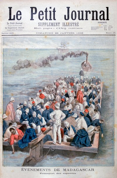 Gebeurtenissen in Madagaskar: De repatriëring van Franse troepen, 1896 door Oswaldo Tofani