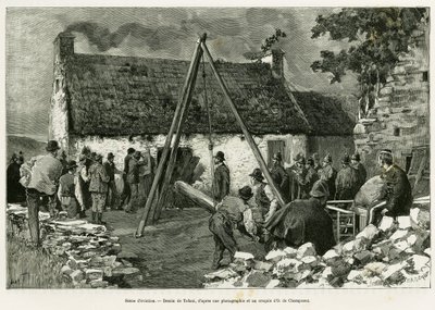 Uitzettingsscène. Gravure door Tofani, ter illustratie van het verhaal 