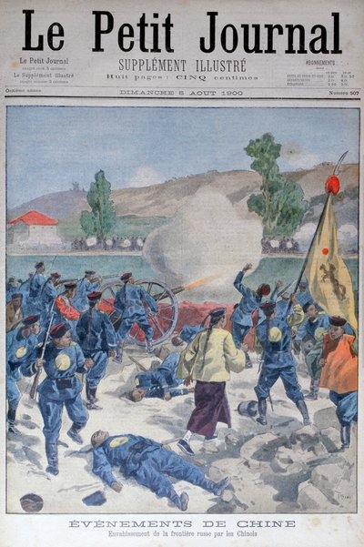 Invasie van de Russische grens door de Chinezen, 1900 door Oswaldo Tofani