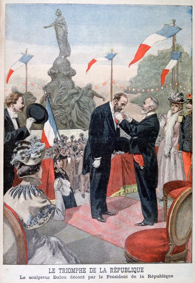 Jules Dalou wordt onderscheiden met de medaille van het Legioen van Eer door Emile Loubet, 1899 door Oswaldo Tofani
