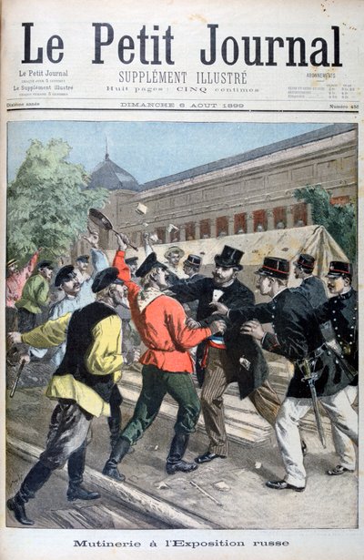 Muiterij bij het Russische paviljoen voor de Exposition Universelle, 1900, 1899 door Oswaldo Tofani