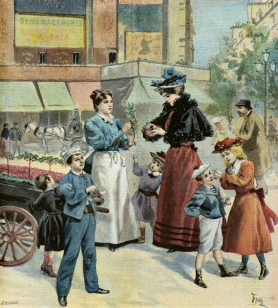 Parijs in de lente,1895 (Illustratie) door Oswaldo Tofani