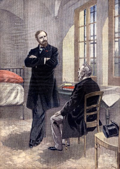 Paul Deroulede met zijn advocaat in de gevangenis La Santé door Oswaldo Tofani