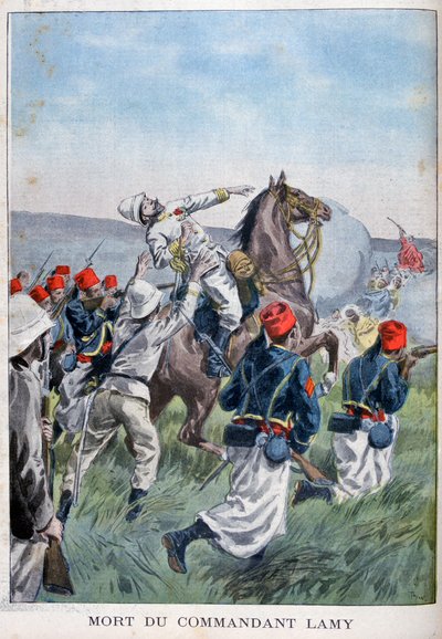 De dood van commandant Lamy, Slag bij Kousséri, 22 april 1900 door Oswaldo Tofani