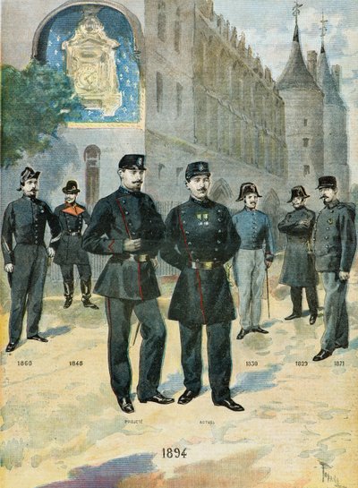 De verschillende kostuums van de Franse politie door Oswaldo Tofani