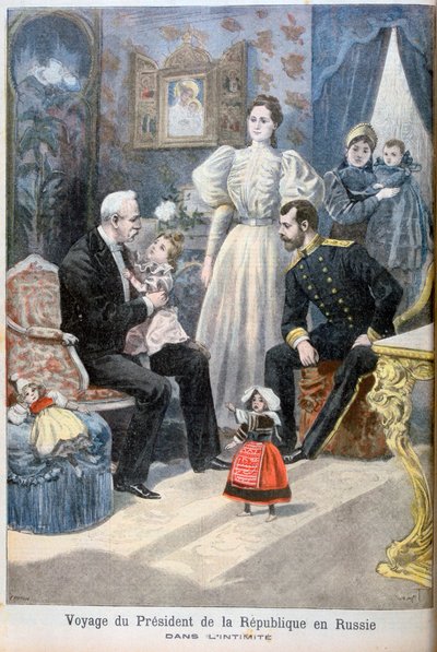 Tsaar Nicolaas II van Rusland en Felix Faure, President van de Franse Republiek, 1897 door Oswaldo Tofani