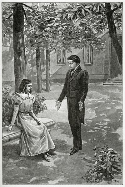 Victor Hugo verklaart zijn liefde aan Adèle Foucher, 19e eeuw door Oswaldo Tofani