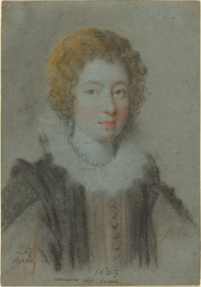 Portret van een Dame door Ottavio Leoni