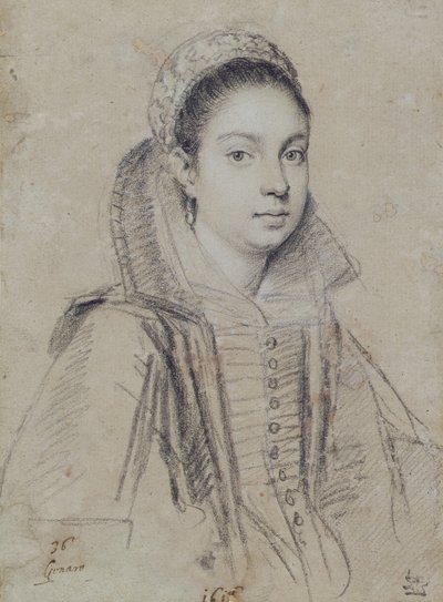 Portret van een Dame door Ottavio Mario Leoni