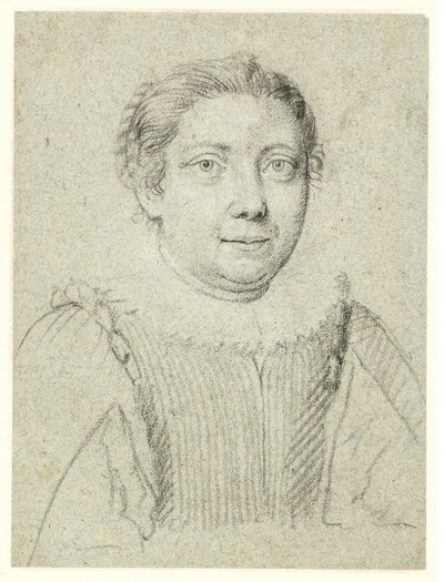 Portret van een vrouw, halflang naar rechts gedraaid door Ottavio Mario Leoni