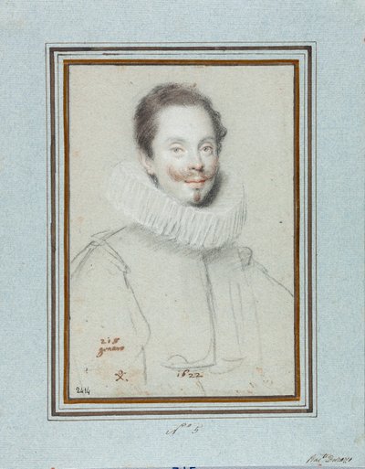 Portret van de Markies Paris Pinelli. Tekening door Ottavio Leoni, 17e eeuw door Ottavio Mario Leoni