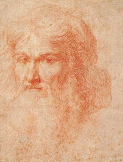 Hoofd van een man met een lange baard door Ottavio Vannini