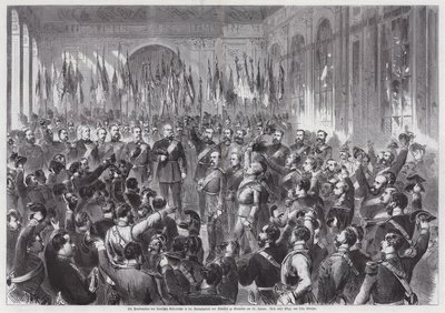 Proclamatie van koning Wilhelm I van Pruisen als keizer van Duitsland, Spiegelzaal, Palais de Versailles, Frankrijk door Otto Edmund Guenther
