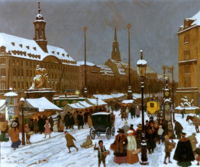 Striezelmarkt op de Neustädter Markt door Otto Fritzsche