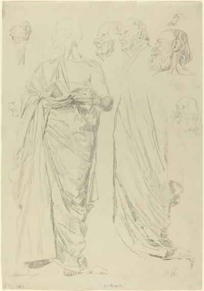 Studies van Mannen in Togas [recto] door Otto Greiner