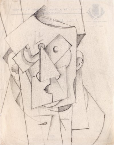Kubistische compositie – Het hoofd door Otto Gutfreund