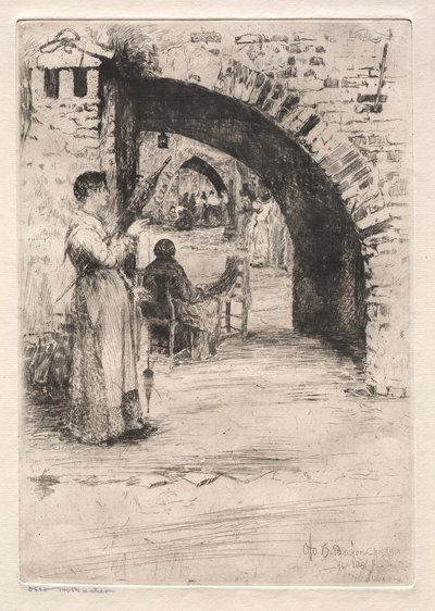 Etsen van Venetië: Nettenmakers, 1881 door Otto H. Bacher