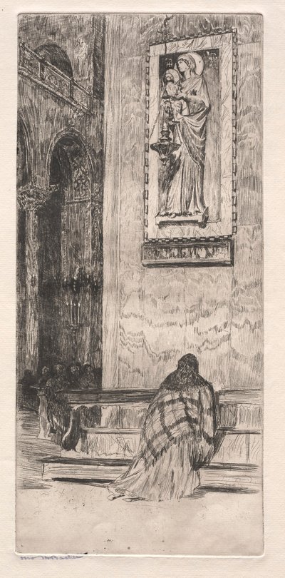 Etsen van Venetië: St. Marks, 19e eeuw door Otto H. Bacher