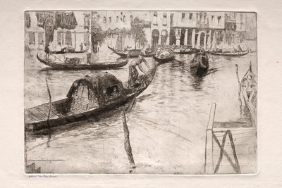 Etsen van Venetië: Traghetto San Felice door Otto H. Bacher