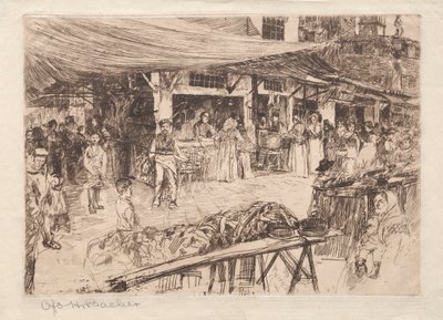 Oude Markt, Florence, 19e-20e eeuw door Otto H. Bacher