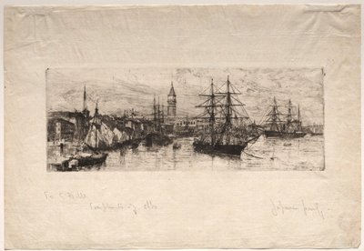 Scheepvaart en het Dogepaleis, 1880 door Otto H. Bacher