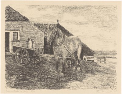 Amelandsche merrie door Otto Hanrath (signed by artist)