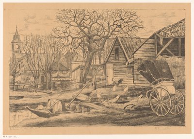 Dorp aan het water door Otto Hanrath (signed by artist)