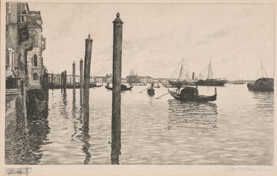 Canal Grande, Venetië door Otto Henry Bacher