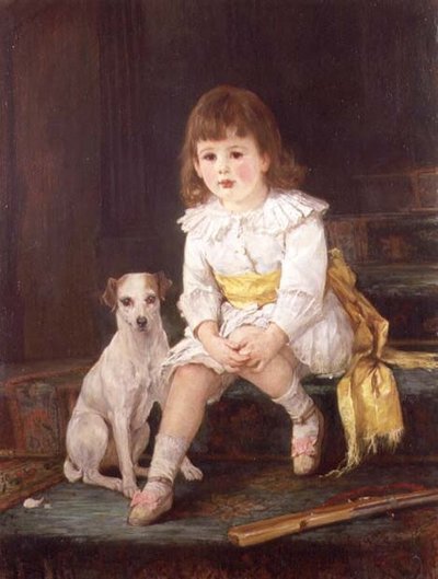 Meester Baddeley van Derby met zijn hond door Otto Leyde