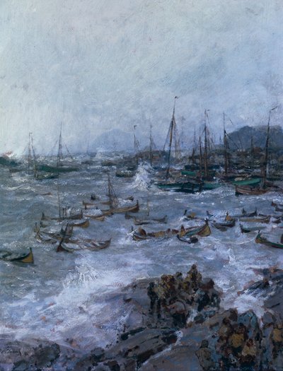 Een stormachtige dag in Lofoten door Otto Ludvig Sinding
