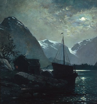 Avond in Vestlandsfjord door Otto Ludvig Sinding