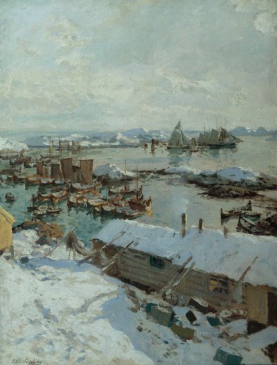 In de Haven van Svolvaer door Otto Ludvig Sinding
