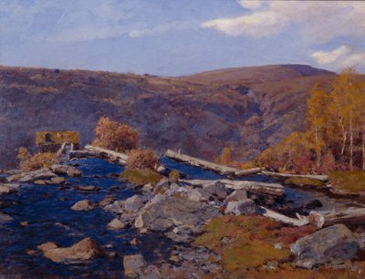 Berglandschap met rivier door Otto Ludvig Sinding