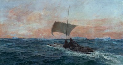 Nansen en Johansen van de Noordelijke IJszee door Otto Ludvig Sinding