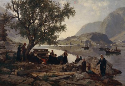 Deel van de Fjord door Otto Ludvig Sinding