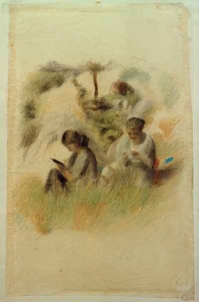 Twee vrouwen in landschap door Otto Meyer Amden