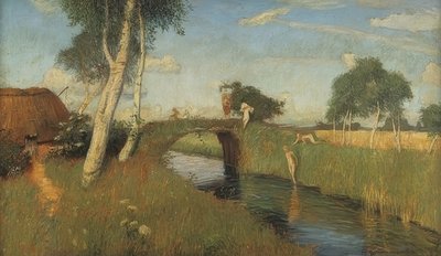Zomer aan het moerkanaal door Otto Modersohn