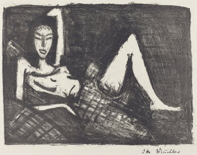Meisje op een Bank door Otto Müller