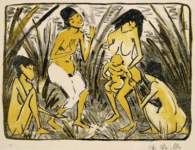 De ontdekking van Mozes, 1920 door Otto Mueller