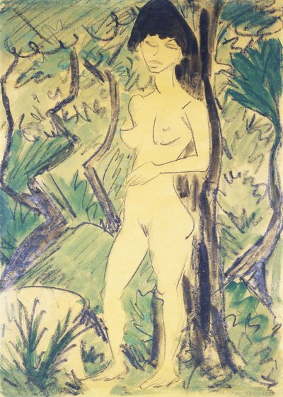 Naakt in het bos, c.1922-1923 door Otto Mueller