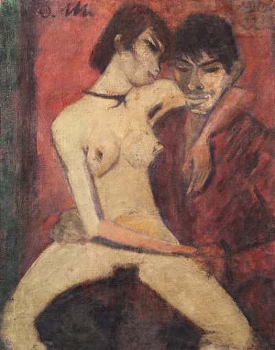 Zittende zigeunerliefhebbers, 1922 door Otto Mueller