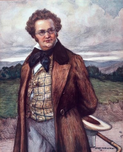 Schubert als wandelaar / Nowak 1900 door Otto Robert Nowak