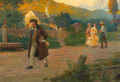 De eenzame meester Beethoven op een wandeling nabij Wenen door Otto Robert Nowak