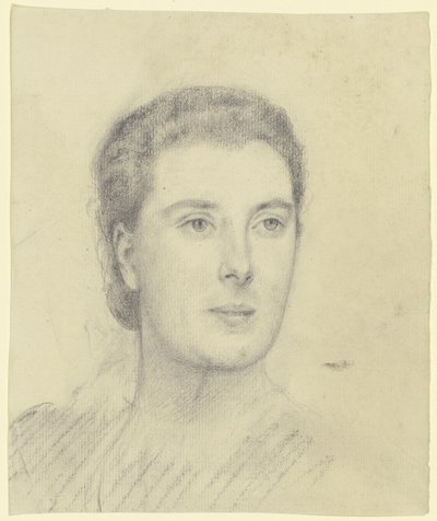Portret van een dame (Margret Freebody?) door Otto Scholderer