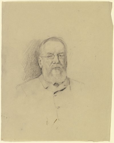 Portret van een oudere man met bril door Otto Scholderer