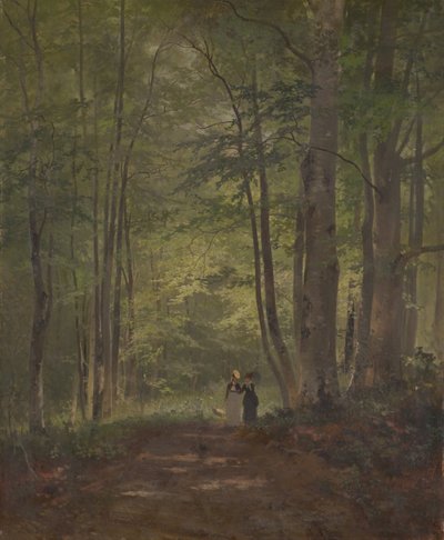 Bosinterieur met figuren door Otto Seitz